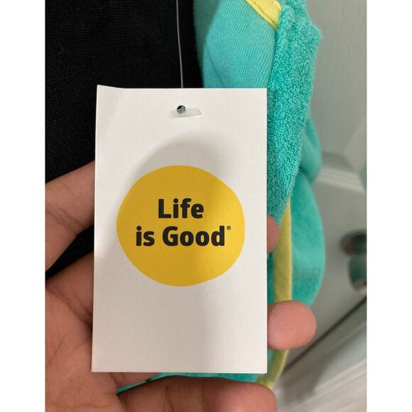 NWT! Life is Good Terrycloth hoodie Pullover V Neck Pockets Long Sleeve XS - Picture 3 of 5